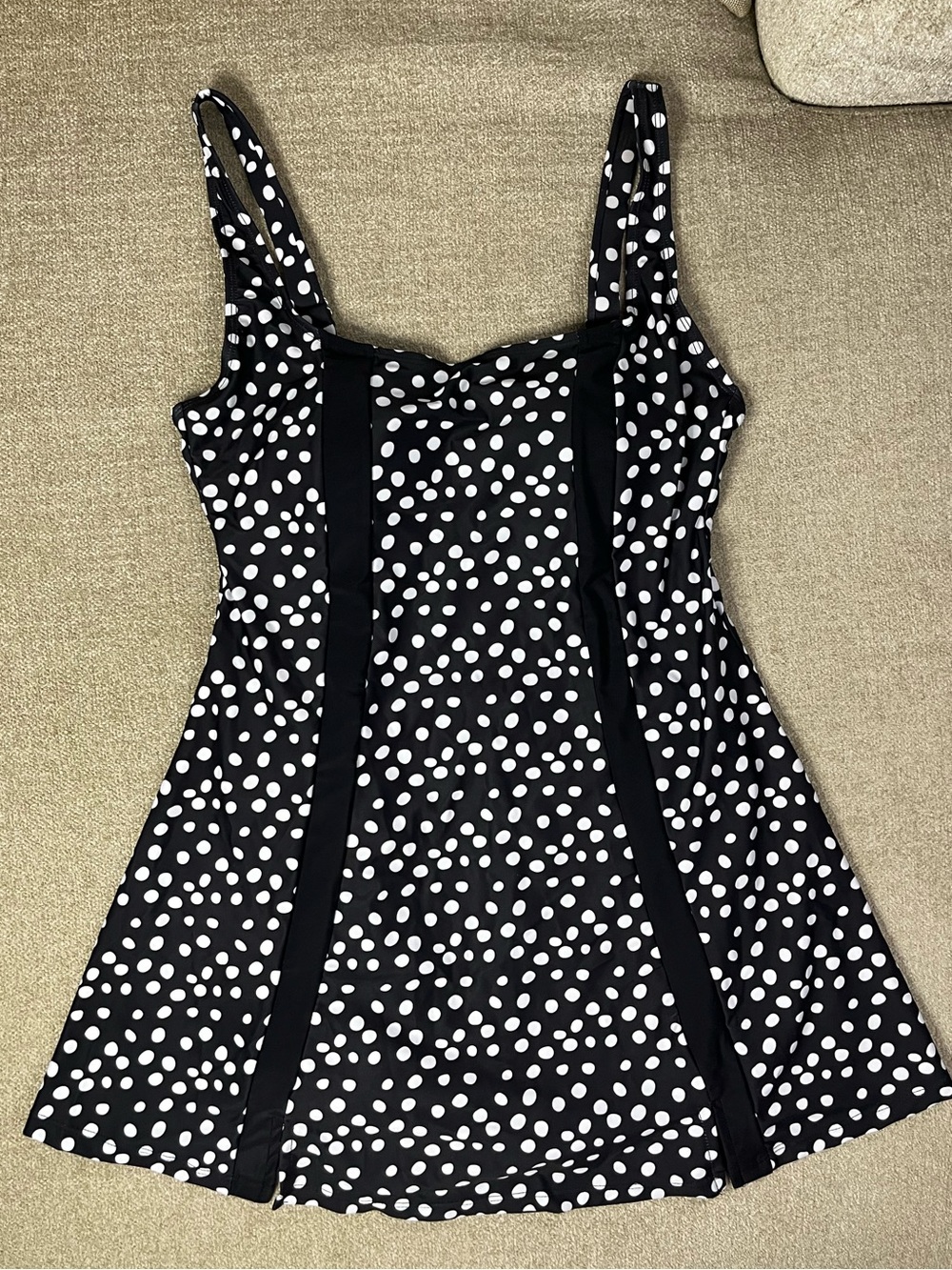 NWT Aidonger Black & White Polka Dot One Piece Medium